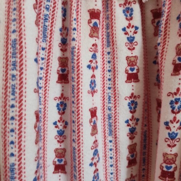 Ladies SZ S Lanz of Salzburg Teddy Pattern Flannel Nightgown - Picture 3 of 5